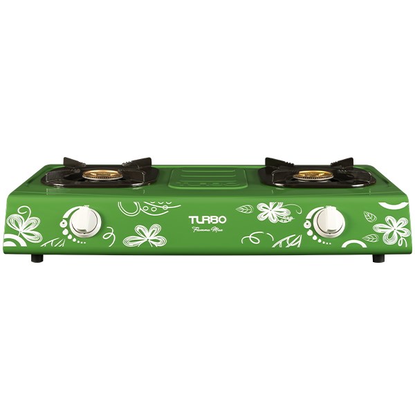 Kompor Gas 2 Tungku Double Turbo GS 2077/1 Green