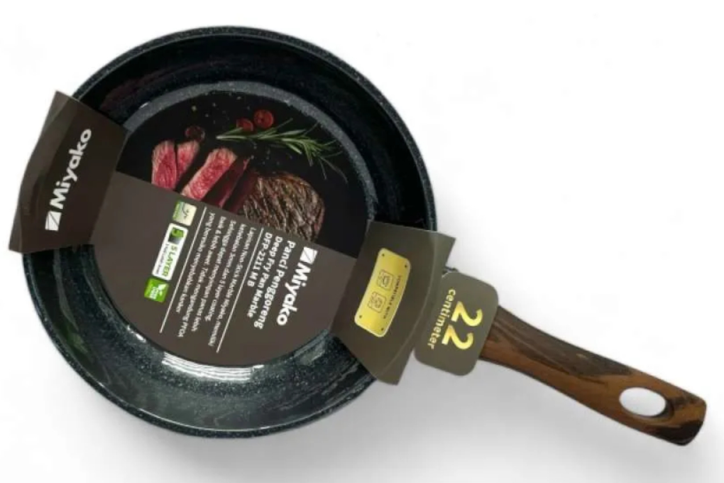 Deep Fry Pan Marble Anti Lengket Miyako DFP-2211 M B 22cm