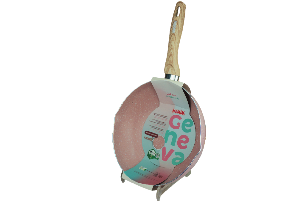 Fry Pan Alumunium Anti Lengket Maxim Geneva 24cm Pink