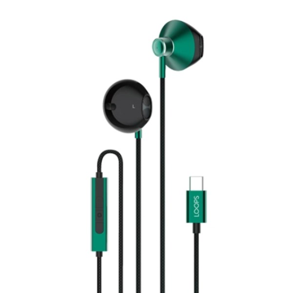 Earphone Berkabel Type C Loops W11 GREEN