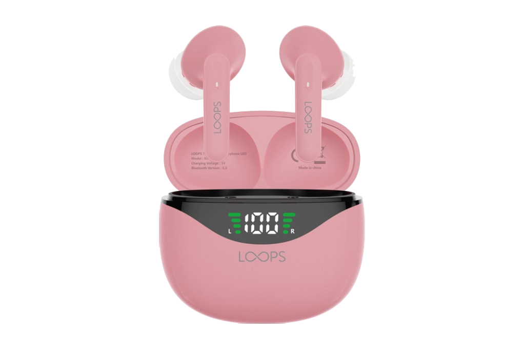 Earphone Bluetooth Loops TWS LED X05 PEACH