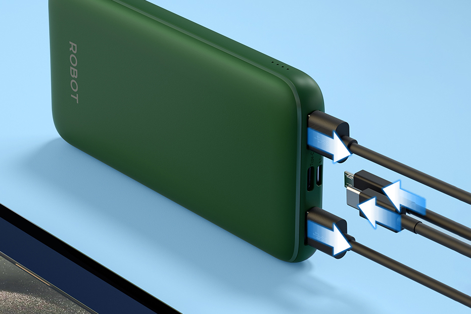 Powerbank 10000 mAh Micro - Type C Robot RT12 Green