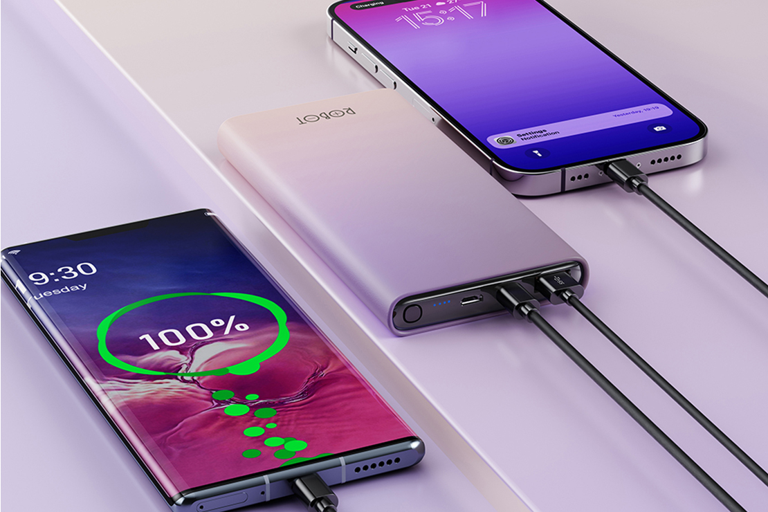 Powerbank 10000 mAh Micro - Type C Robot RT11 Purple