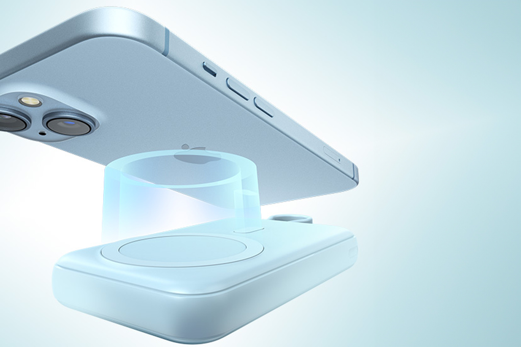 Powerbank 10000 mAh Micro - Type C Vivan Magsafe VPB-W13 Blue