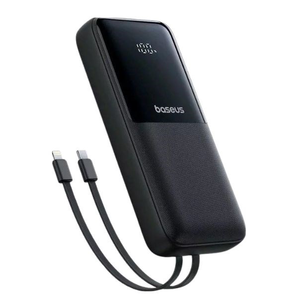 Powerbank 10000 mAh Baseus Lipow Dual-Cable Black