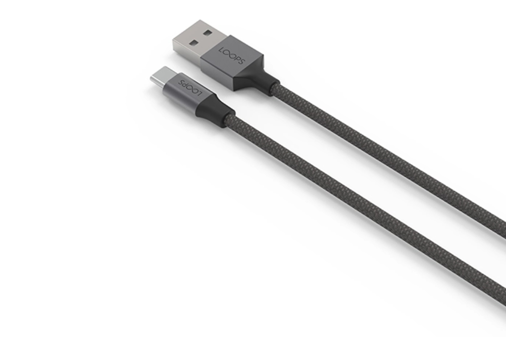 Kabel Type A - Type C 1.2m Nylon Loops GREY 2