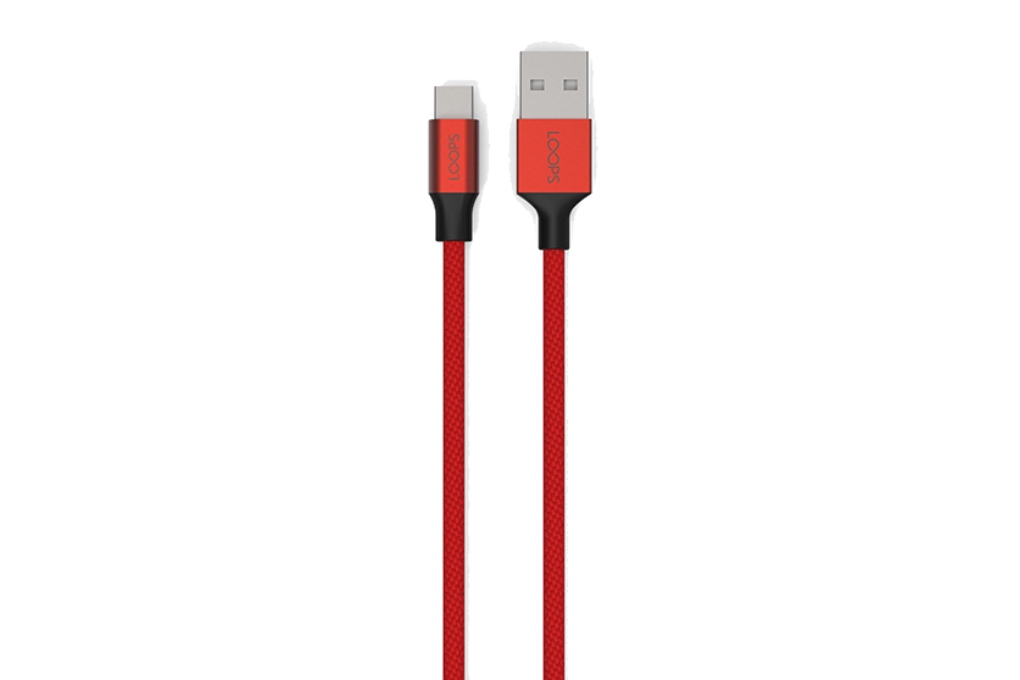 Kabel Micro USB Nylon 1.2m Loops RED